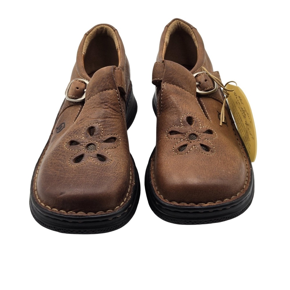 Born Trinity Shoes Girls Size 2.5 Brown Leather Mary Jane Flats BC14256 School